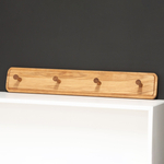 Вешалка настенная 60х7х10, для одежды с крючками, для прихожей, бани, детской, массив дуба, Dipriz