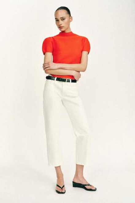 ZARA УКОРОЧЕННЫЕ ДЖИНСЫ Z1975 СО СРЕДНЕЙ ПОСАДКОЙ, БЕЛЫЙ