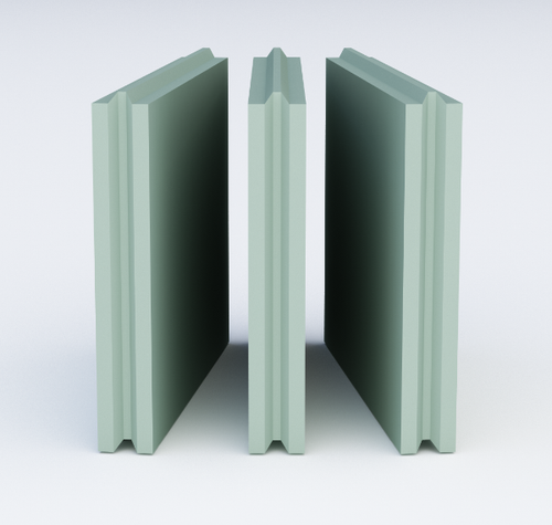 Гипсополимер Плита Пазогребневая Влагостойкая ПГП 667х500х100 мм полнотелая