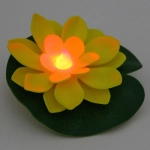 Растение водоплавающее «Кувшинка» d-10 см от контакта с водой, желтый с подсветкой (RGB)