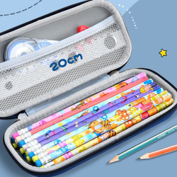 Пенал школьный  для девочек мальчиков с 3д рисунком на молнии Ракета, черный