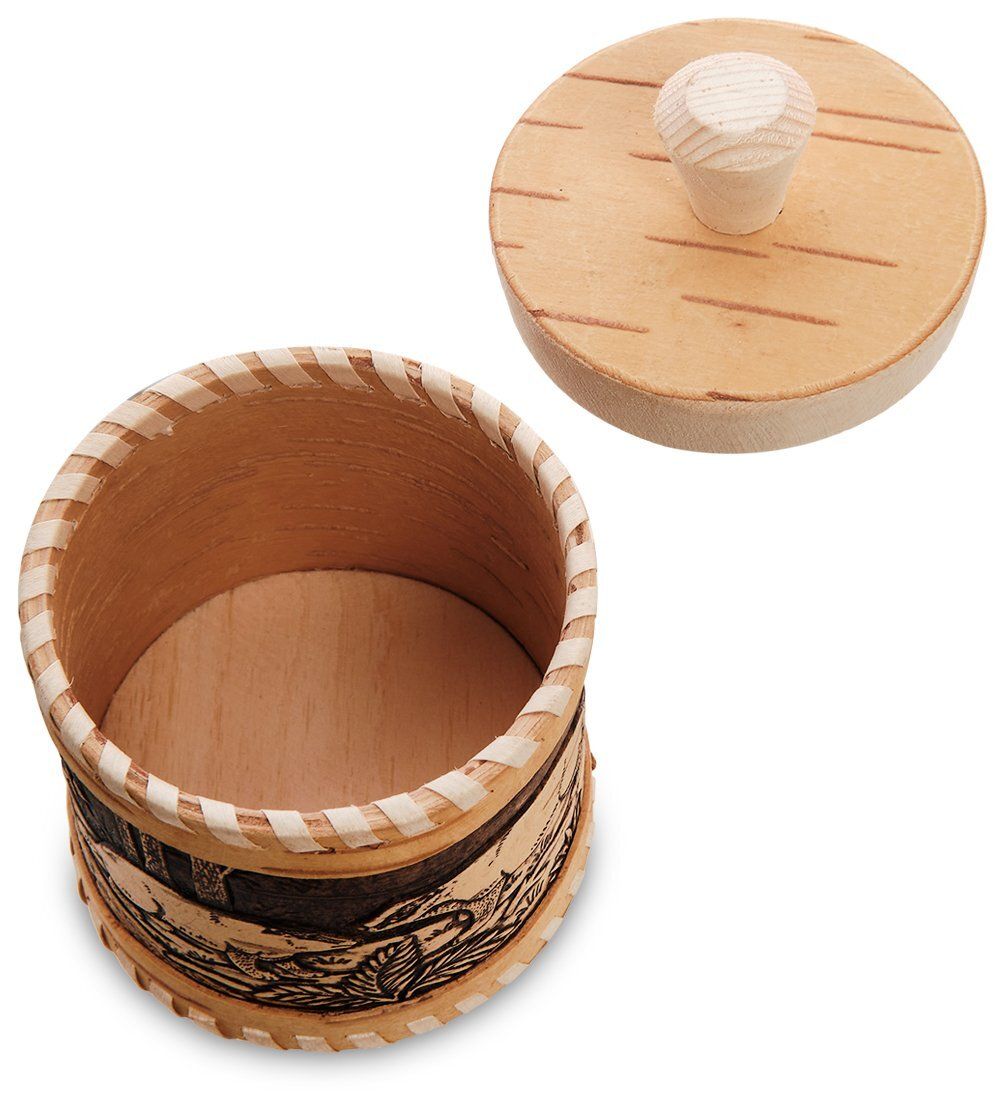 Народные промыслы BST-606 Туесок «Барсуки» (береста)