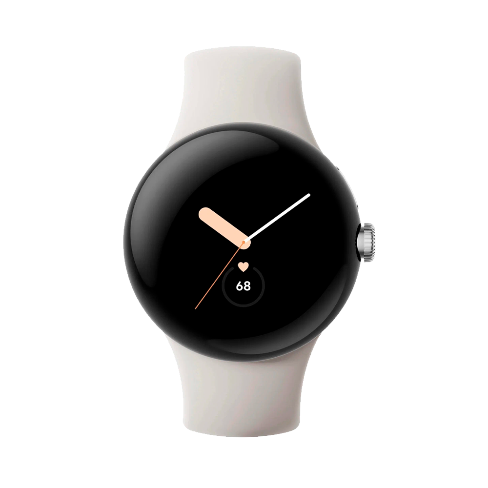 Умные часы Google Pixel Watch Wi-Fi 41mm, Silver/Chalk (Полированный серебристый корпус, ремешок цвета мел)