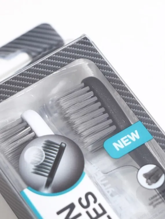 Зубная щётка Rendall средней жёсткости, с углем Carbon Bristles, 2 шт. МИКС