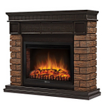 Портал Firelight Bricks Wood 25 камень темный, шпон венге