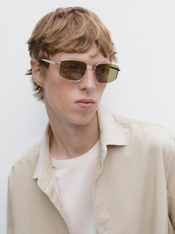 Massimo Dutti Вельветовая куртка-рубашка классического кроя, бежевый