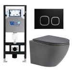 Унитаз с инсталляцией WeltWasser AMBERG 506 + MERZBACH 043 MT-GR + AMBERG RD-BL