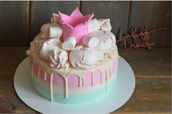 Детский торт с короной №1001