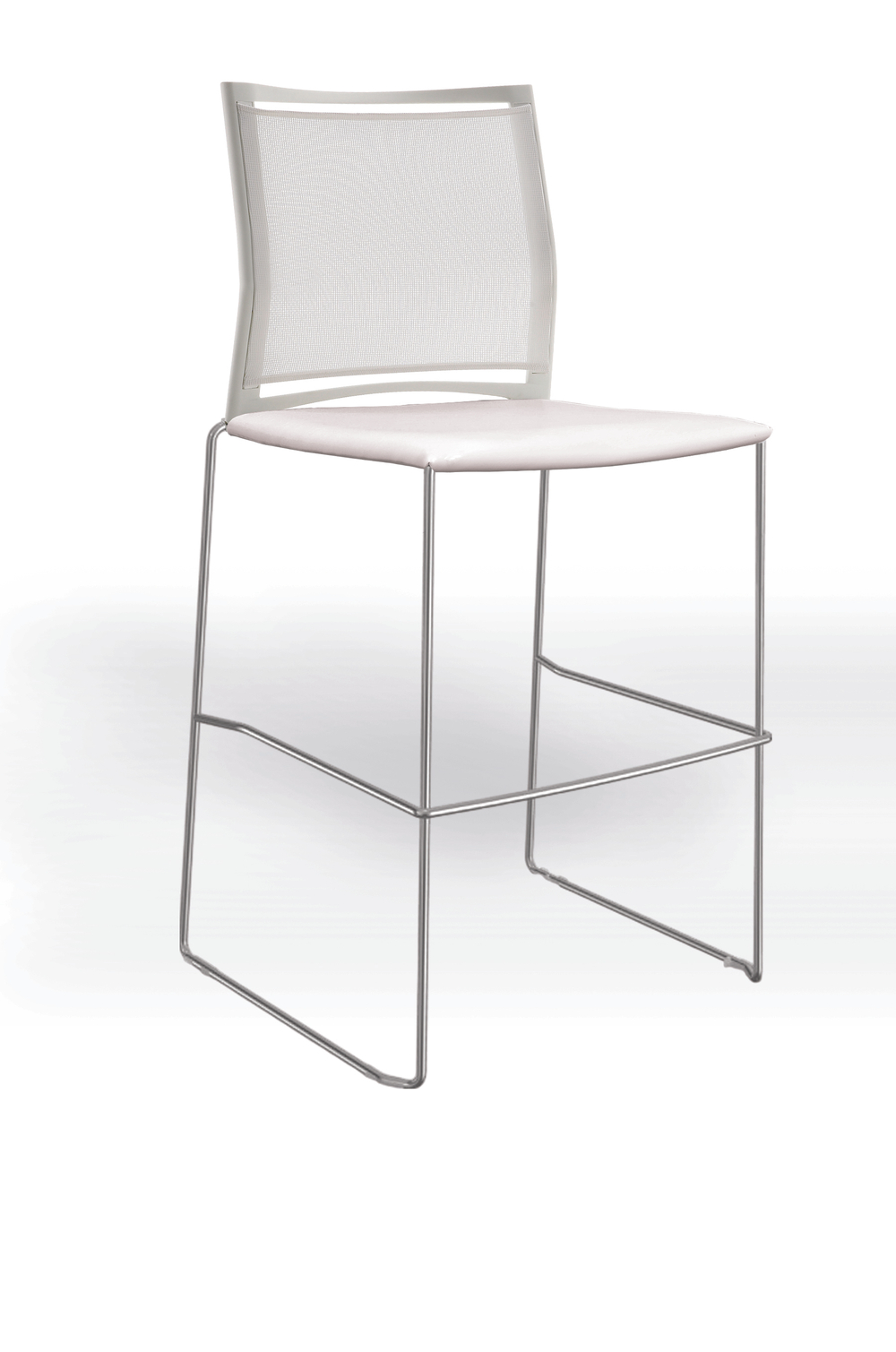 Web стул на полозьях кухонный/барный со спинкой-сеткой