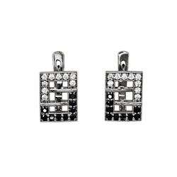 Серьги из белого золота с камнями 41360