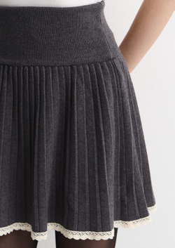 Юбка трикотажная плиссе графит