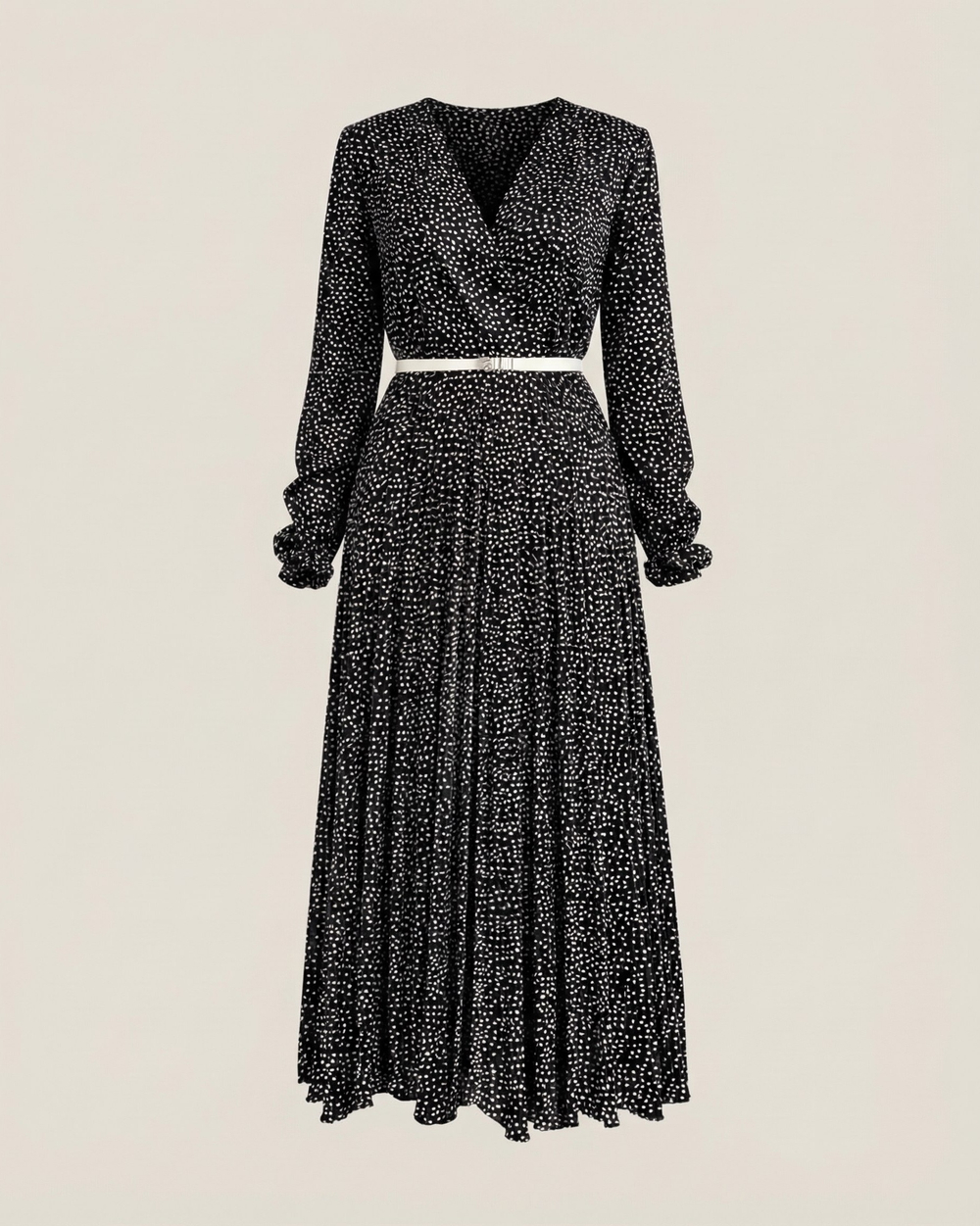 Платье "Роковая" в черном горохе