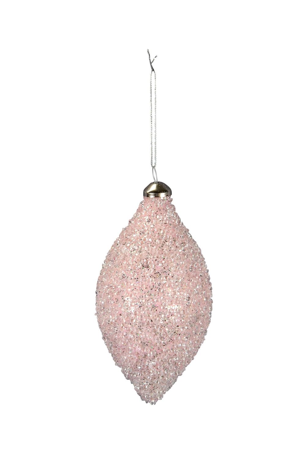 Елочное украшение "Пика искристая роза" 8x15см стекло