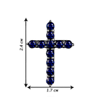 Колье-крест с сапфирами 3.0 мм общей массой 1.3 ct