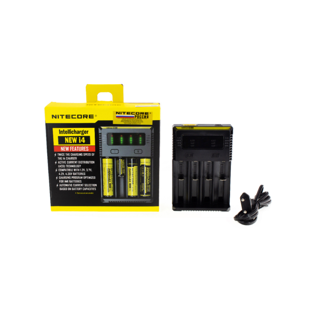 Зарядное устройство для аккумуляторов Nitecore New i4 18650/16340 (4x батареи)
