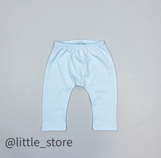 Штанишки хлопковые "Белые зайчики" нежно-голубые