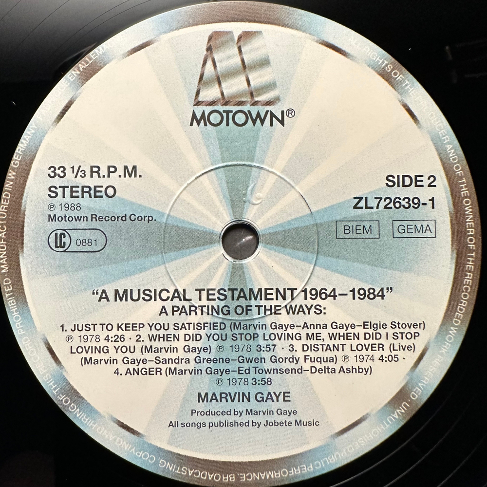Marvin Gaye - A Musical Testament 1964 - 1984 2LP (Европа 1988г.)