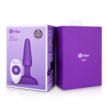 Фиолетовая анальная премиум-пробка с 3 моторами b-Vibe Trio Plug BV-002-PUR