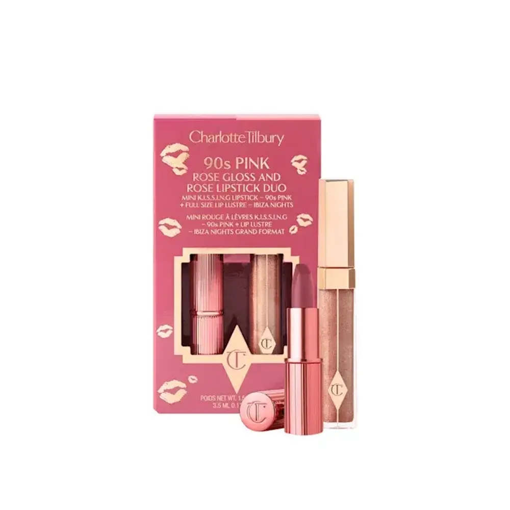 CHARLOTTE TILBURY Набор для губ 90s PINK (Блеск Ibiza Night, Помада 90s PINK)