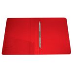 Папка с пружинным cкоросшивателем Бюрократ, 700мкм, внутренний карман, корешок с карманом, красная