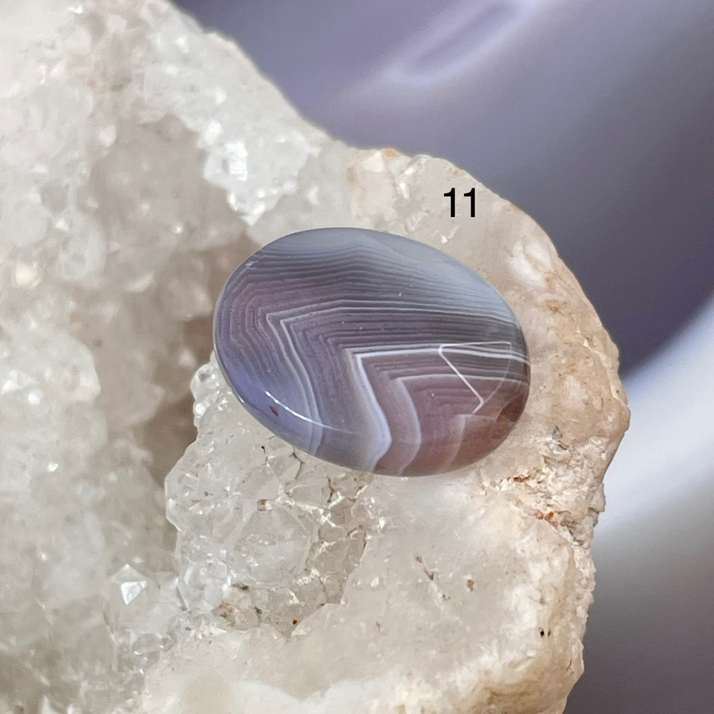 54645  Агат Ботсвана Бусина овал 10*14мм огр