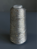 Пряжа Siyue Lurex Sequins пайтка 1,5 мм (57/серый, золото), 1800м/50гр