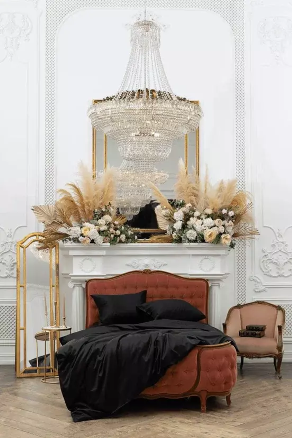 Постельное белье 2 спальное евро German Grass Silk Bliss Diamond Black Grass