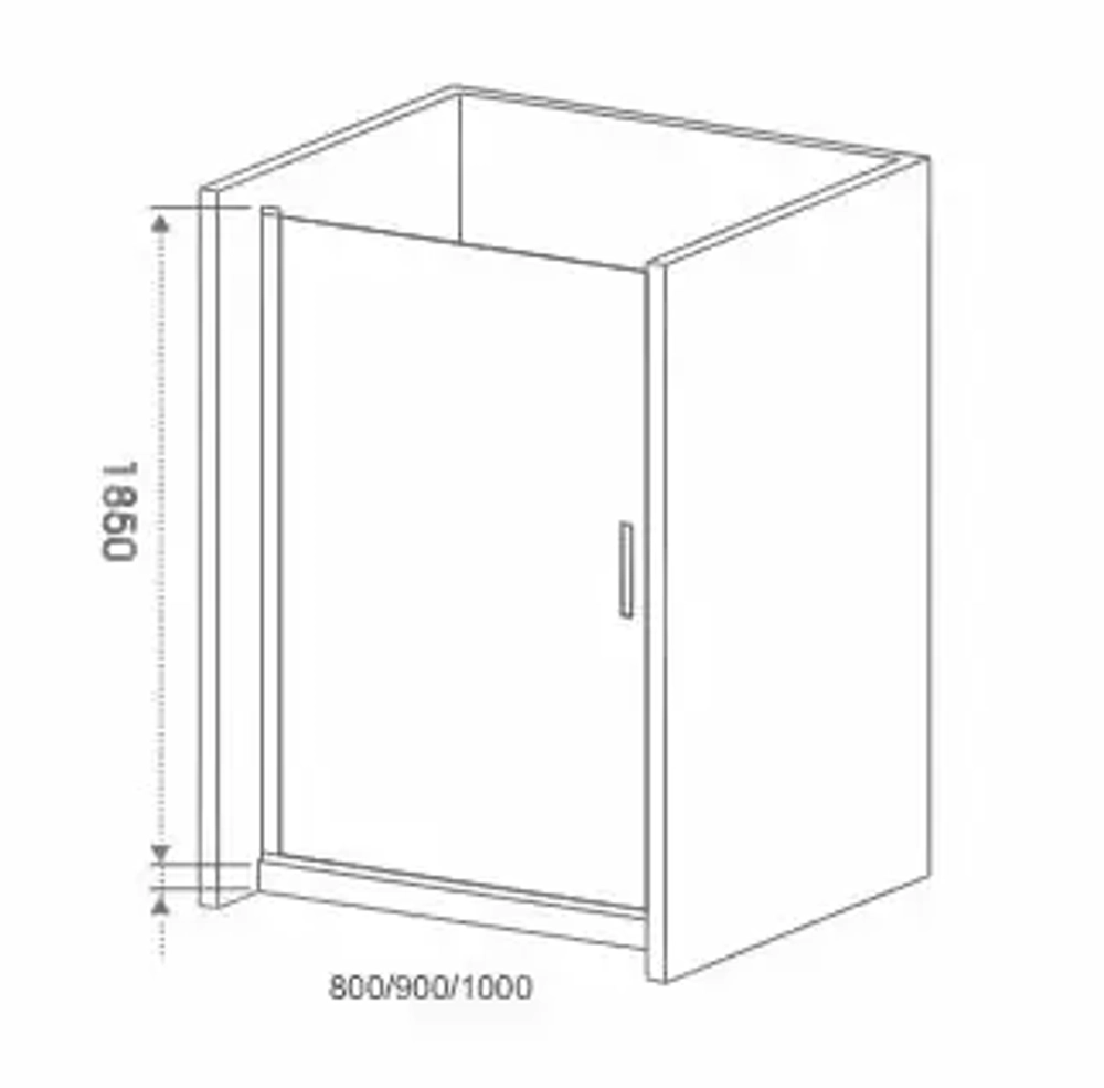 Душевая дверь в нишу Bas Mokka DR 80*185 без поддона, без магнитного профиля