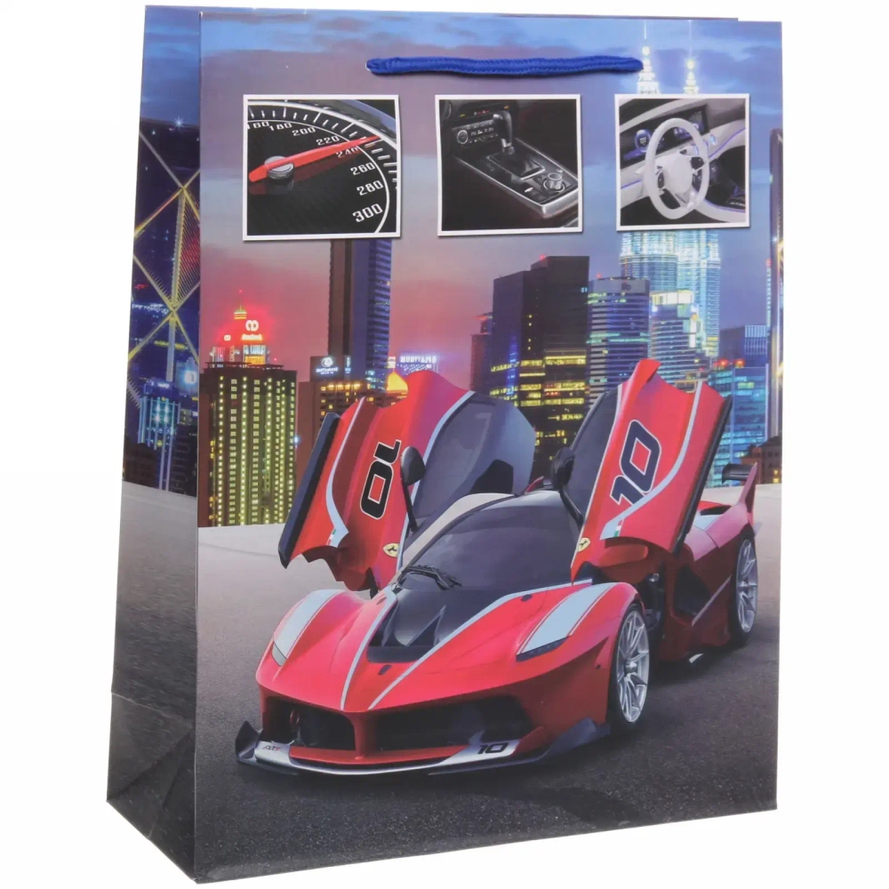 Пакет подарочный «Гонка» 26*32*10 см