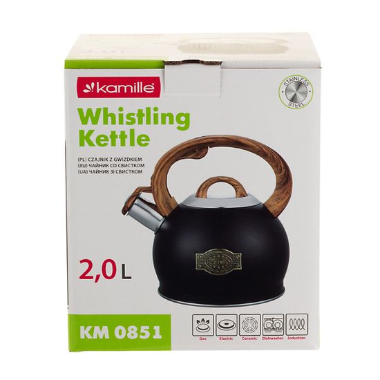 Чайник 2 л. из нержавеющей стали со свистком Kamille KM 0851