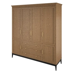 БЕРГЕН Шкаф для одежды 4-х дв. с ящиками