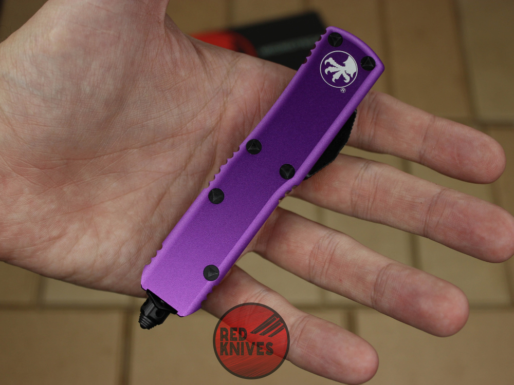 Нож Microtech UTX-85 T/E - фиолетовая рукоять, танто клинок, сатин RK-398