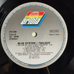 Винтажная виниловая пластинка LP Blue System Twilight (Spain 1989)
