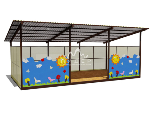 Теневой навес одинарный 4000х8000 19210