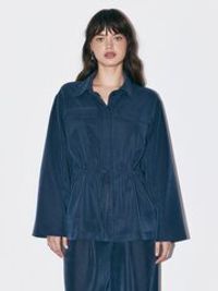 Рубашка с утяжкой "Серо-голубая" женская