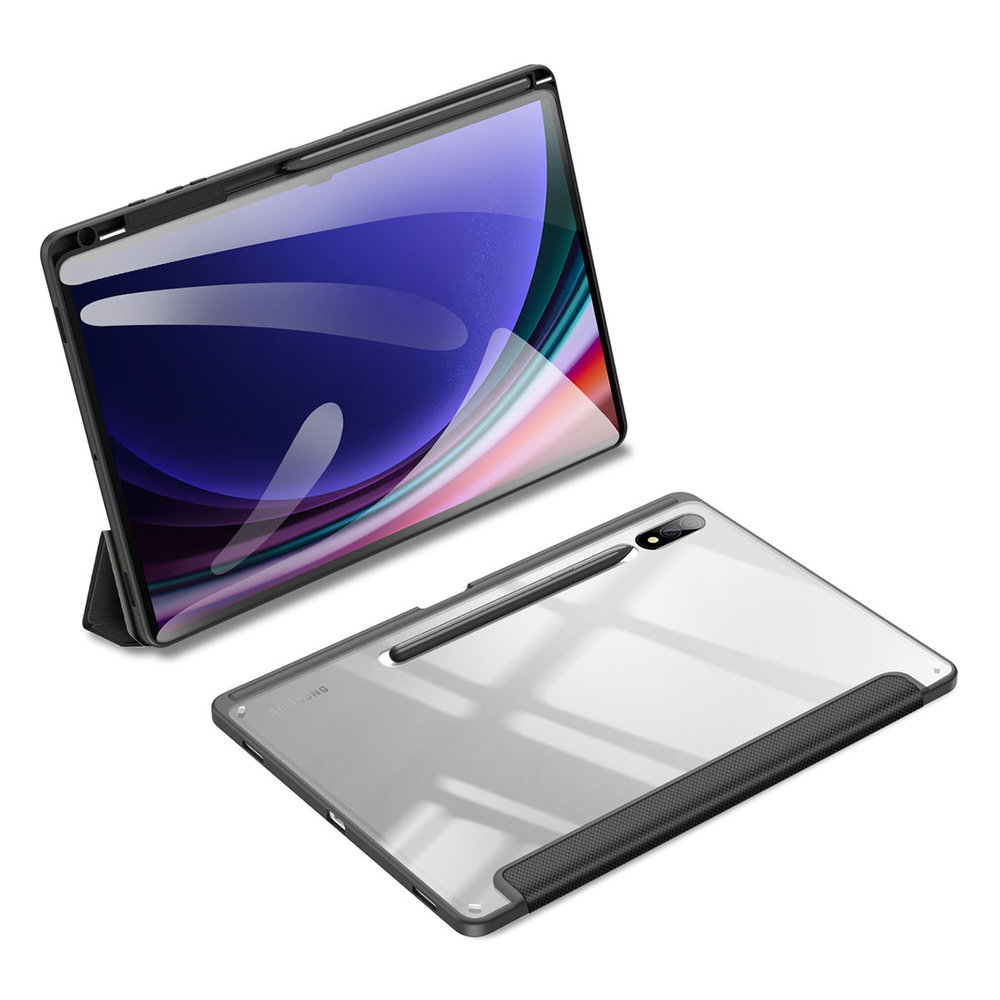 Чехол книжка черного цвета от Dux Ducis для Samsung Tab S10 Plus, S9 Plus и S9 FE Plus, серия Toby Series Case, с функцией пробуждения и сна
