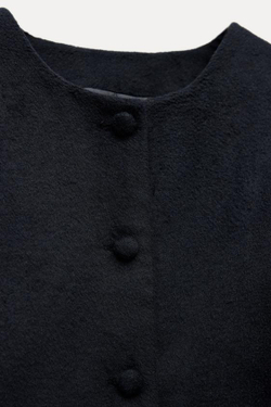 ZARA КУРТКА С РУКАВАМИ BALLOON, МОРСКОЙ СИНИЙ