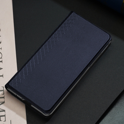 Чехол синего цвета с премиальной искусственной кожи от Dux Ducis для OPPO Find N5, серия Bril Series Case