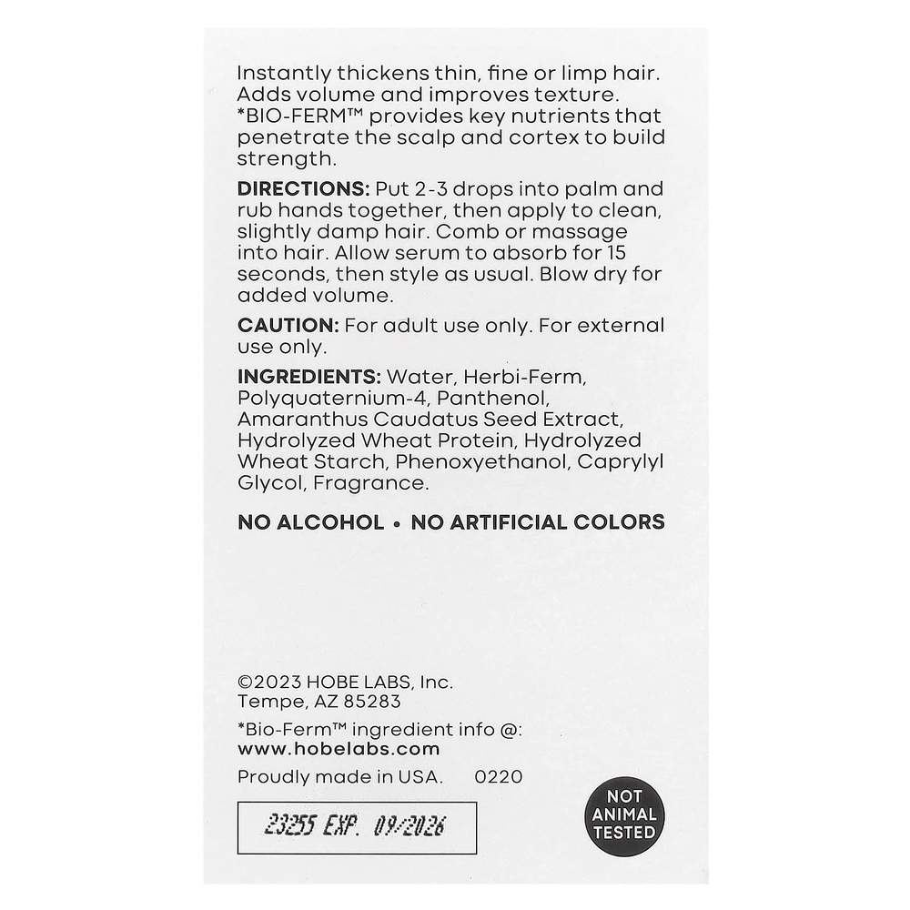 Hobe Labs, Energizer, сыворотка для густоты волос, 59 мл (2 жидк. унции)