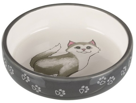 Trixie Миска для кошек короткомордых пород 0,3 л/ф 15 см, серый