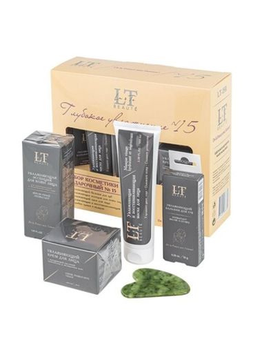 Набор косметики ''Глубокое увлажнение''(бальзам,эссенция,крем для лица,маска для лица,скребок гуаша) La and Te beaute LT15R