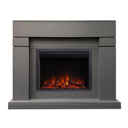 Электрокамин RealFlame Lindelse 25,5/26 GR серый c очагом Saphir 25,5