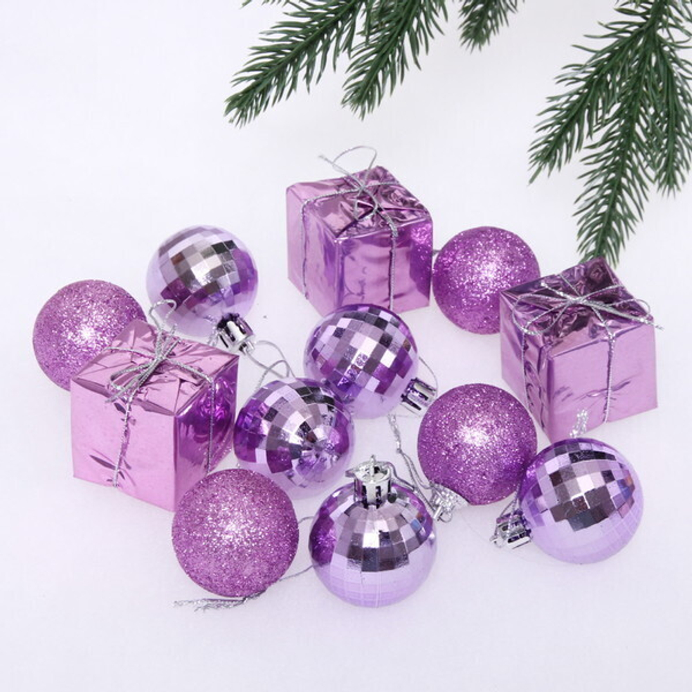 Набор украшений «Домик желаний» 3 см (12 предметов), Сиреневый