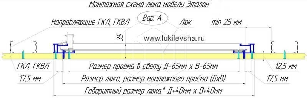 Люк под покраску Эталон  300х 600