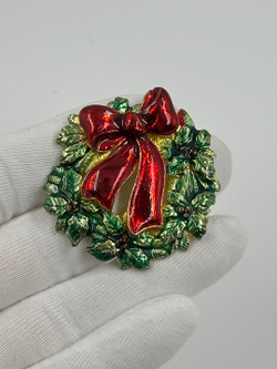 Брошь Рождественский венок