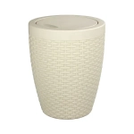 Контейнер для мусора Плетенка с крышкой 8 л (бежевый)