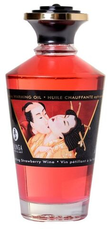 Массажное интимное масло с ароматом клубничного вина - 100 мл