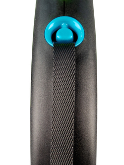Flexi Black Design рулетка, M (до 25 кг), лента, черный/синий, 5м