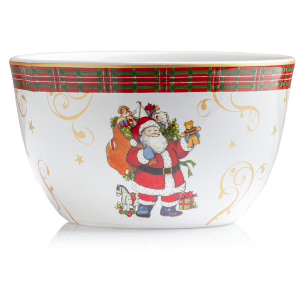 Салатник индивидуальный Certified Int. Винтажный Санта Мешок подарков 13см