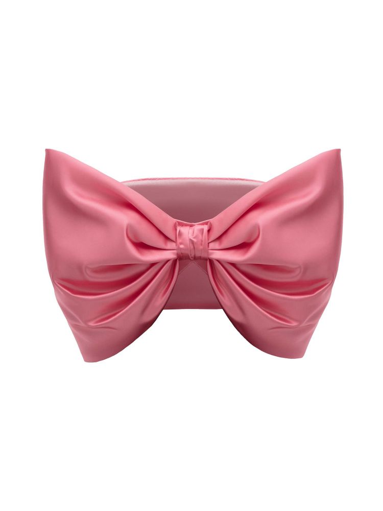 Топ корсетный драпированный из атласа с бантом